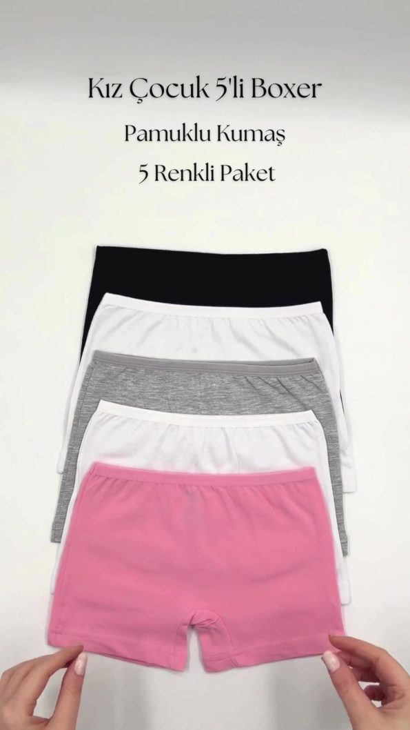 Öts Girls' Colorful 5-Pack Stretch Boxer Leggings