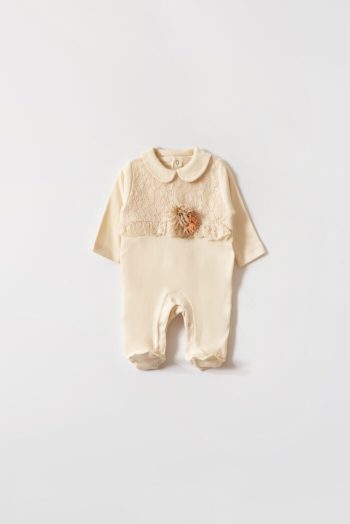 Floral Brooch Baby Girl Romper