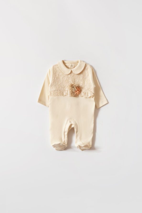 Floral Brooch Baby Girl Romper