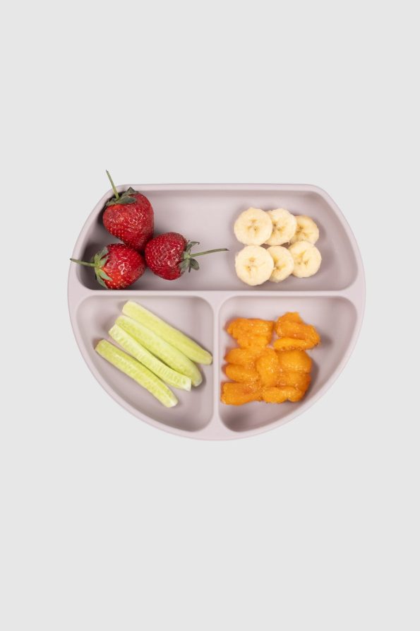 3-Compartment Pink Silicone Vacuum Plate