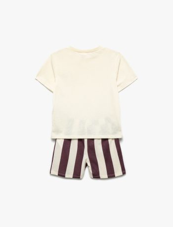 Boys' Printed Short Sleeve Cotton T-Shirt and Shorts Set