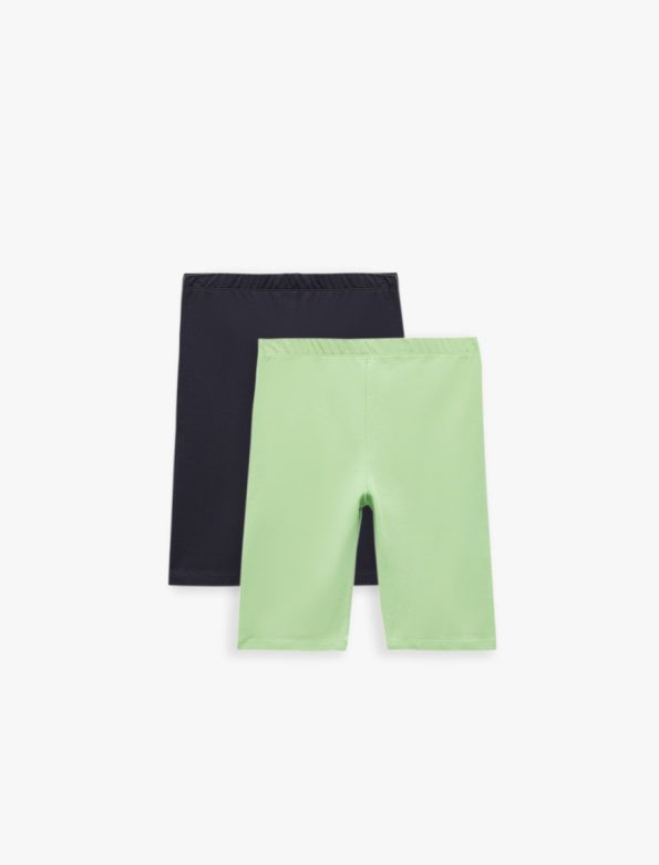 Girls' Cotton Elastic Waist 2-Piece Basic Leggings Set