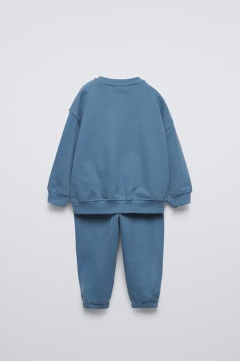 Boys' Cotton Blue Boston USA Printed Sweatshirt and Jogger Set