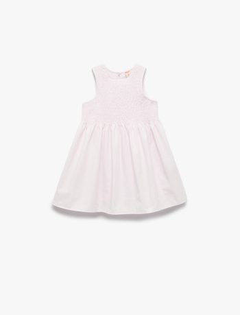Girls' Cotton Sleeveless Round Neck Dress