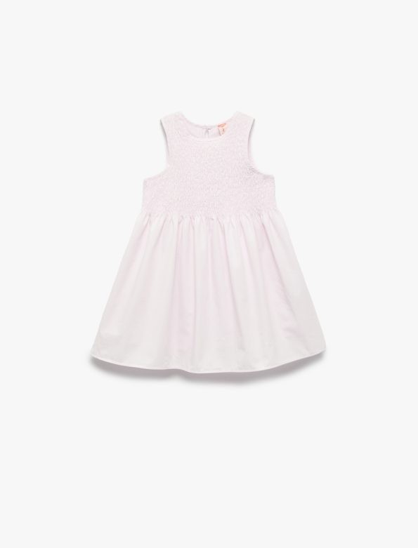 Girls' Cotton Sleeveless Round Neck Dress