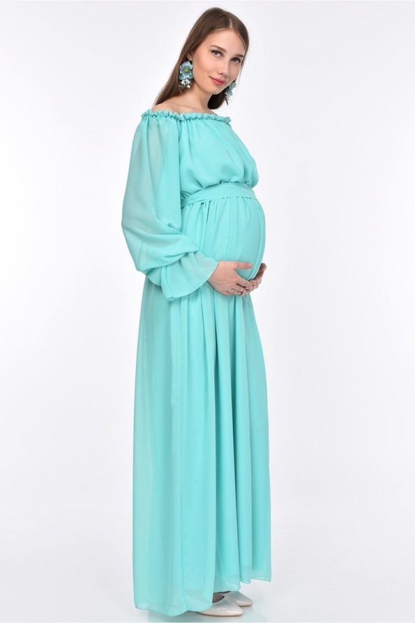 MODA LABIO Flowing Maternity Dress Mint Green