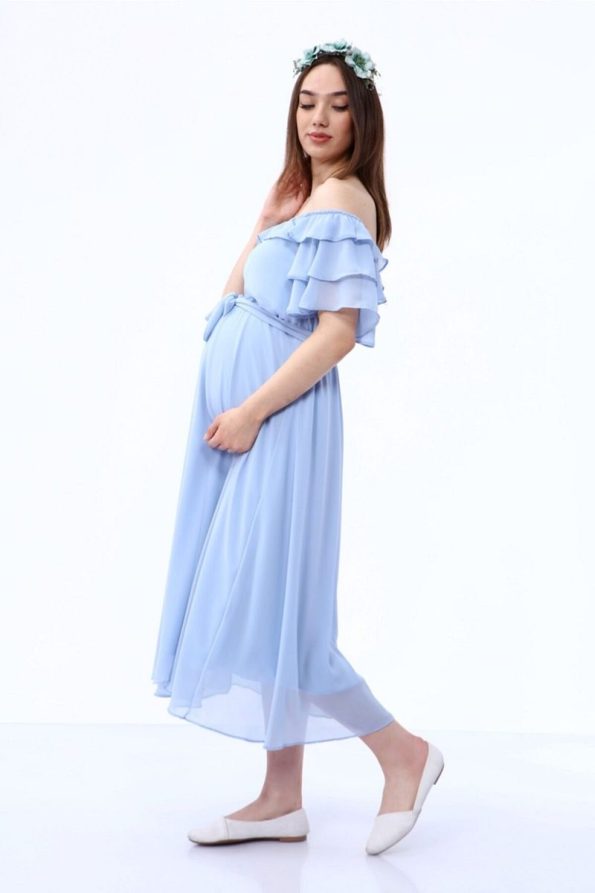 ADASTYLE Chiffon Baby Blue Dress