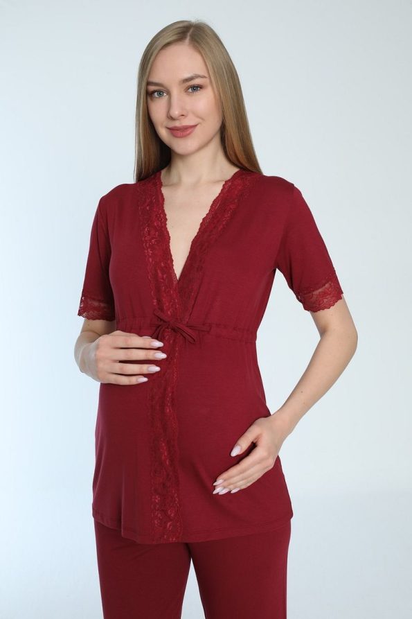 Miss World Lissa Nursing-Friendly Front-Opening Maternity and Postpartum Pajama Set