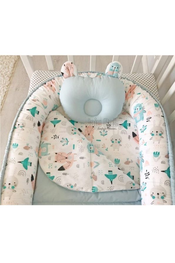 Jaju Baby Nest Cute Animals Design Luxury Orthopedic Side Bed