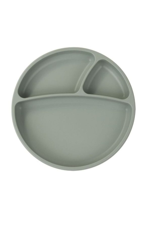 OiOi 3-Piece Set with Lidded Bowl, Snack Spoon, and Portion Plate in River Green