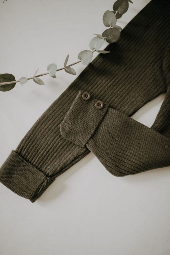 gogo bici Button Detail Ribbed Knit Leggings for Girls