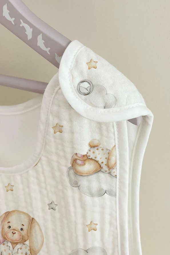 Tuğba Swaddle 4-Layer Muslin Baby Sleep Bag (0-18 Months) - Dream of the Sleepy Bunny