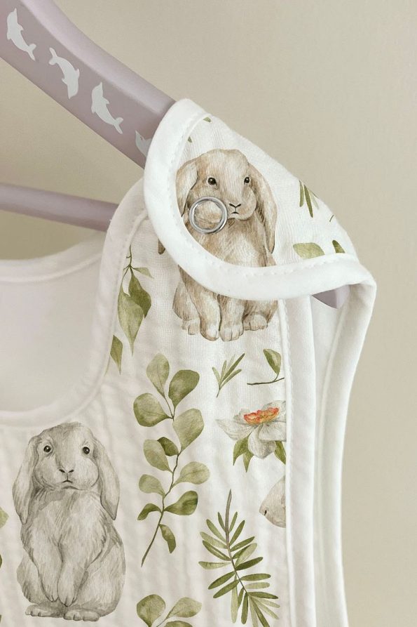 Tuğba Swan 4-Layer Muslin Baby Sleep Bag (0-18 Months) - Garden Bunnies