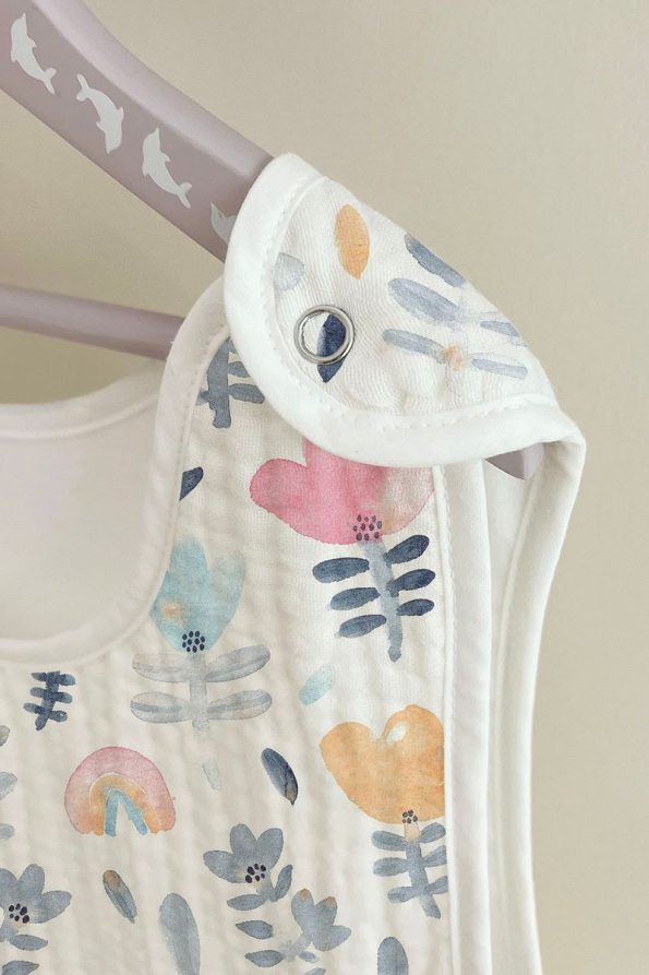 Tuğba Swan 4-Layer Muslin Baby Sleep Bag (0-18 Months) - World of Colorful Flowers