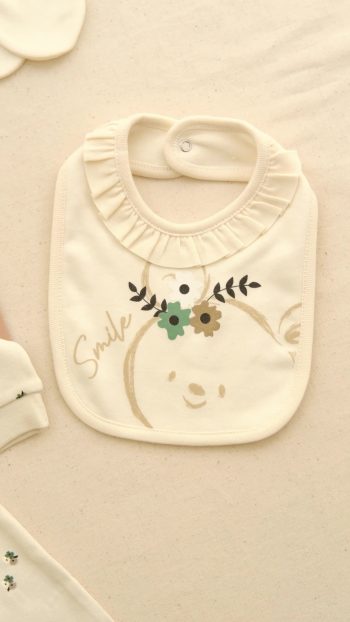 BABYLIM Girls' Printed Mini Rabbit Spring 4-Piece Romper Set 100% Cotton