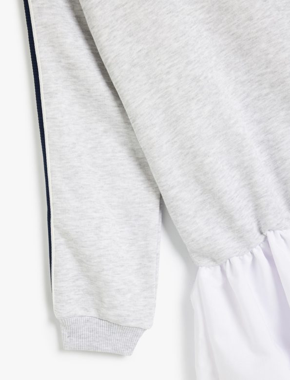 Girls' Long Sleeve Crew Neck Sweat Dress