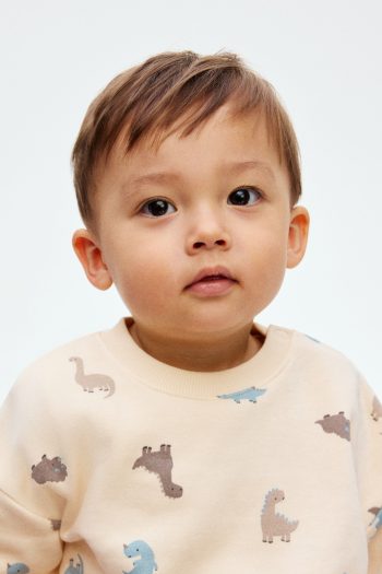 2-Piece Printed Fleece-Lined Sweatshirt Set