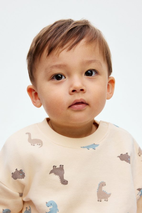 2-Piece Printed Fleece-Lined Sweatshirt Set