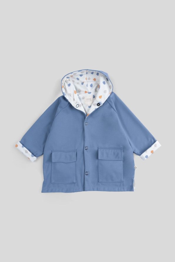 Hooded Organic Cotton Baby Raincoat Faded
