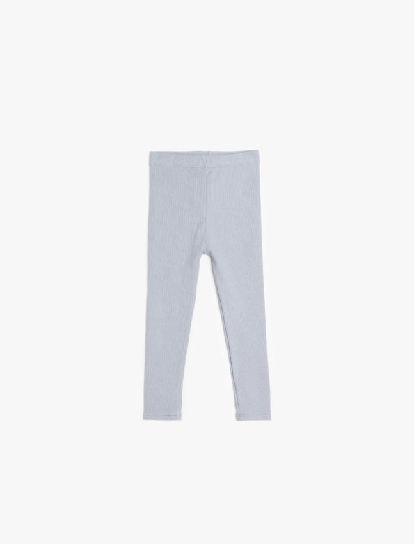 Girls' Cotton Basic Long Leggings with Elastic Waist