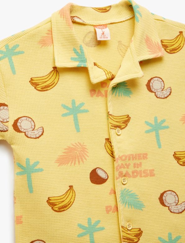 Boys' Cotton Fruit Print Short Sleeve Polo Shirt