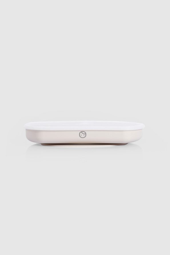 3-Compartment Vacuum Silicone Baby Plate in Beige