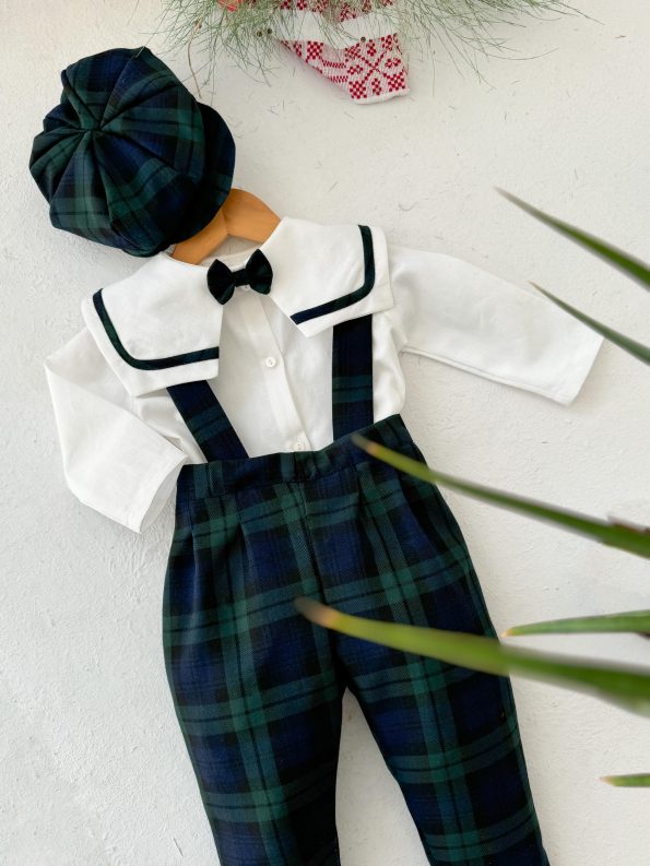 OLIVE CHECKED DUNGAREE-SHIRT