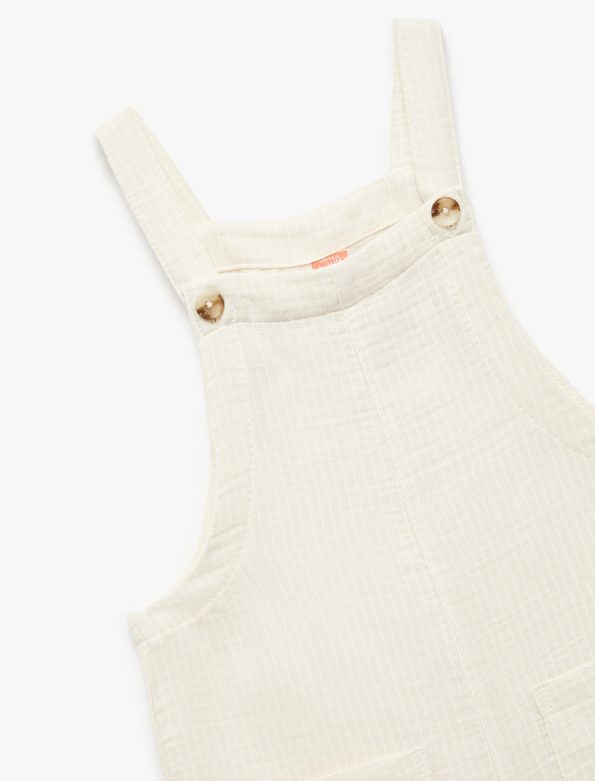 Baby Boy Button-Up Cotton Short Dungaree