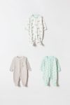 3-Piece Patterned Baby Girl Romper Set