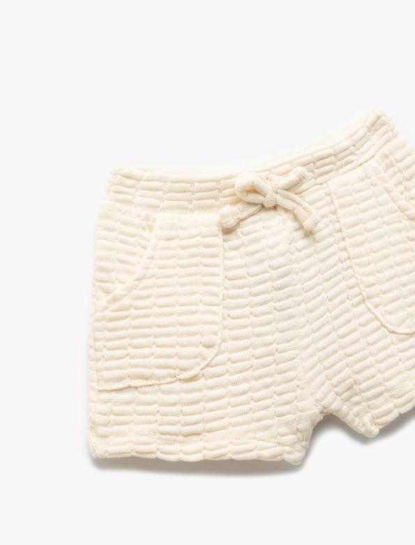 Girls' Cotton Blend Shorts with Pocket Details and Drawstring Waist
