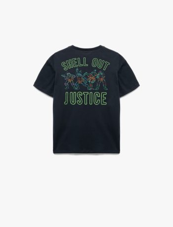 Boys' Short Sleeve Cotton Oversized T-Shirt with Ninja Turtles Print