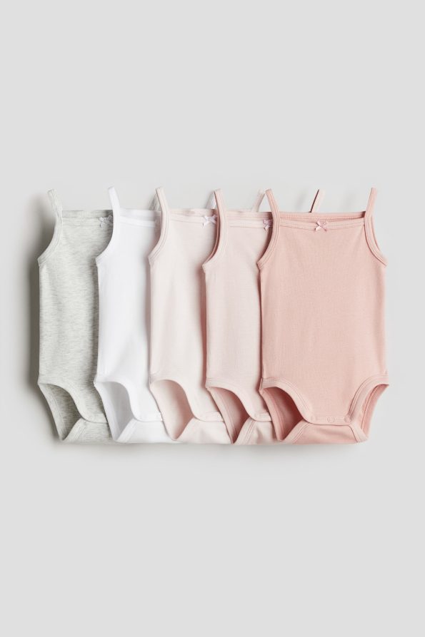 Set of 5 Cotton Bodysuits