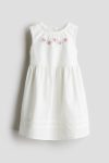 Embroidered Motif Poplin Dress