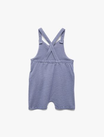 Boys' Whale Appliqué Striped Overalls