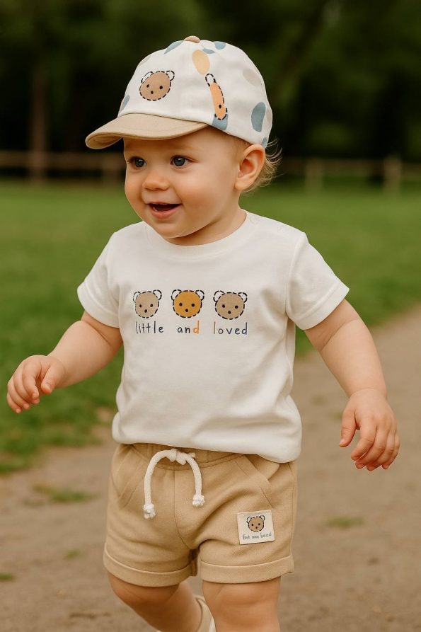 Boys' Baby Hat and Shorts 3-Piece Set
