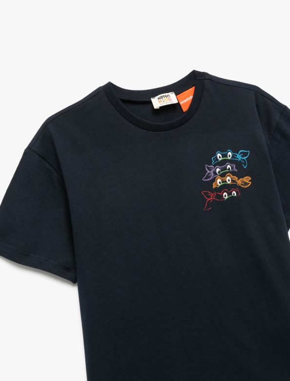 Boys' Short Sleeve Cotton Oversized T-Shirt with Ninja Turtles Print
