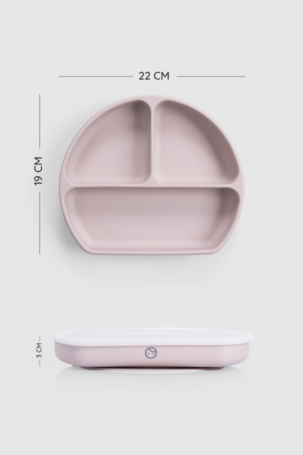 3-Compartment Pink Silicone Vacuum Plate
