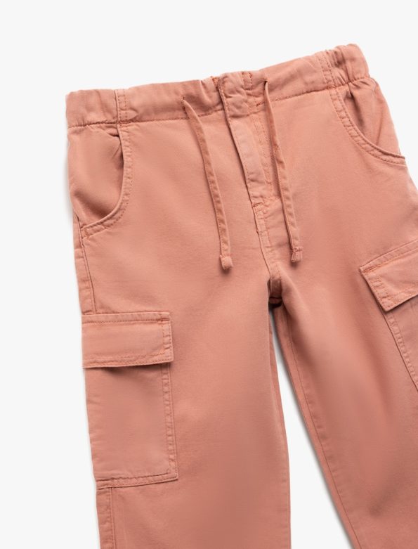 Girls' Cotton Wide Leg Denim Pants with Pocket Detail