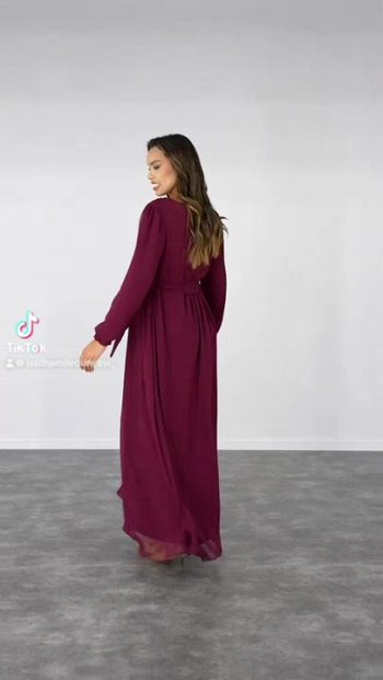Ishsil Cross-Over Chiffon Tie Baby Shower Maxi Maternity Dress