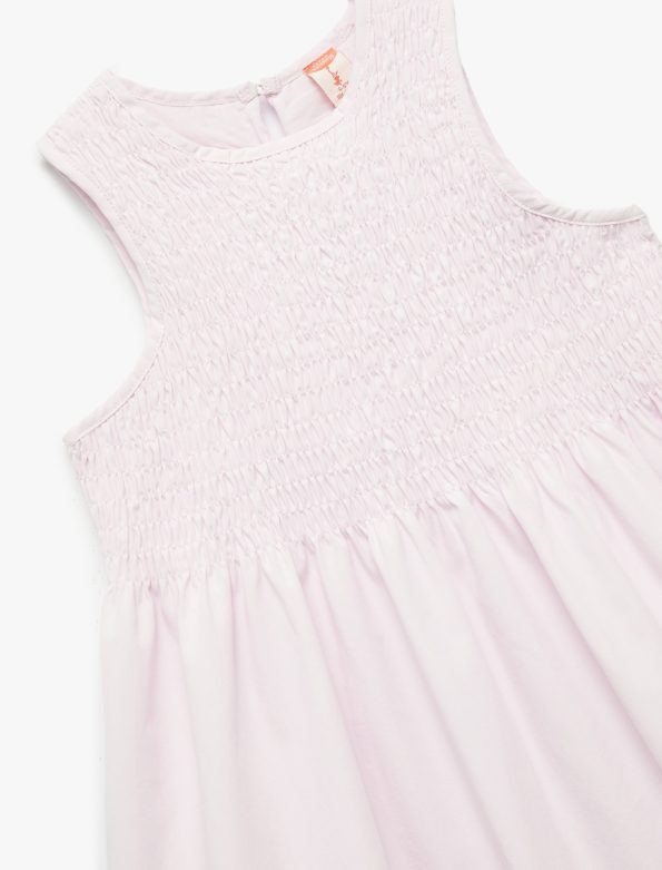 Girls' Cotton Sleeveless Round Neck Dress