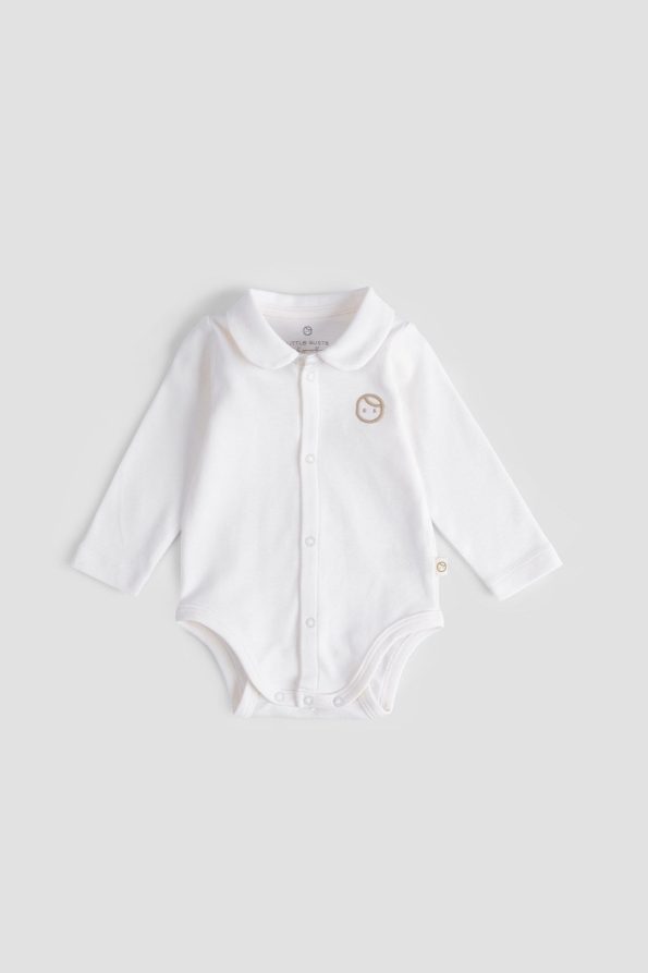 Organic Cotton Baby Collar Bodysuit Cream
