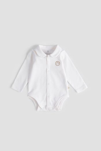 Organic Cotton Baby Collar Bodysuit Cream