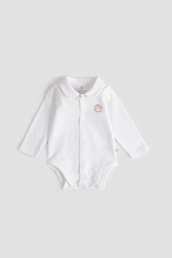 Organic Cotton Baby Collar Bodysuit Cream