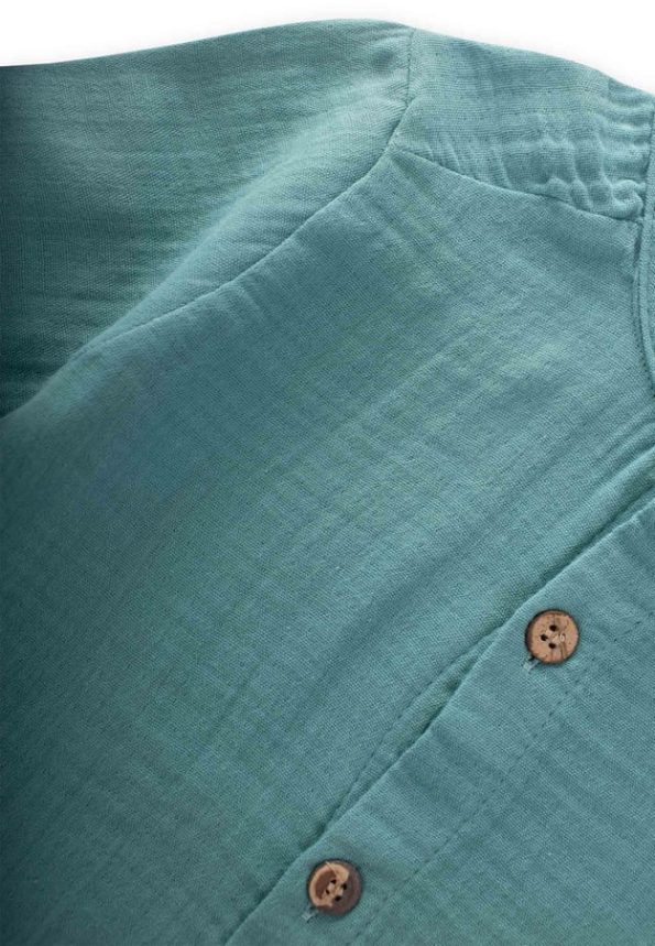 Muslin Shirt for Ages 2-10 in Turquoise