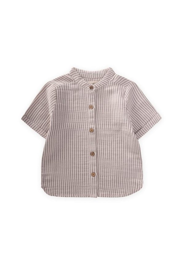 Muslin Shirt for Ages 2-10 Black Striped