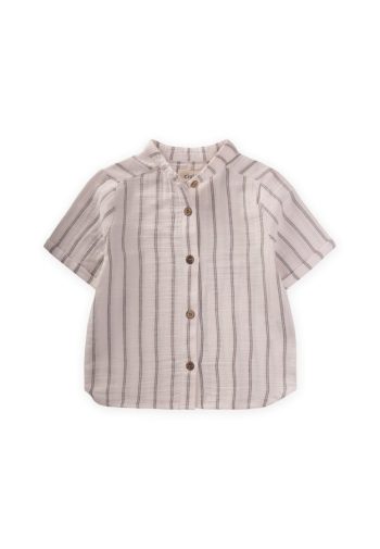 Striped Muslin Shirt for Ages 2-10 in Black