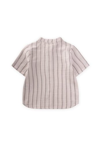 Striped Muslin Shirt for Ages 2-10 in Black