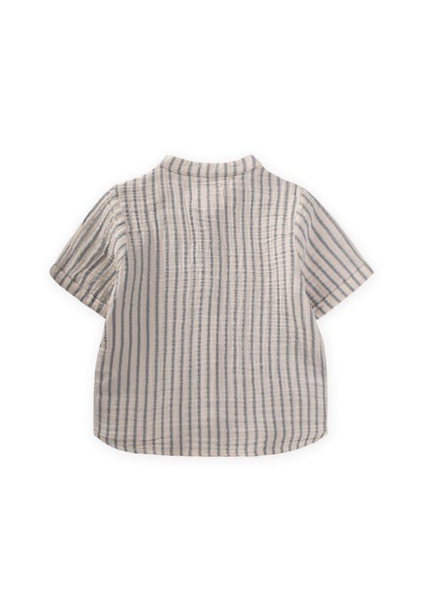 Striped Muslin Shirt for Ages 2-10 in Indigo
