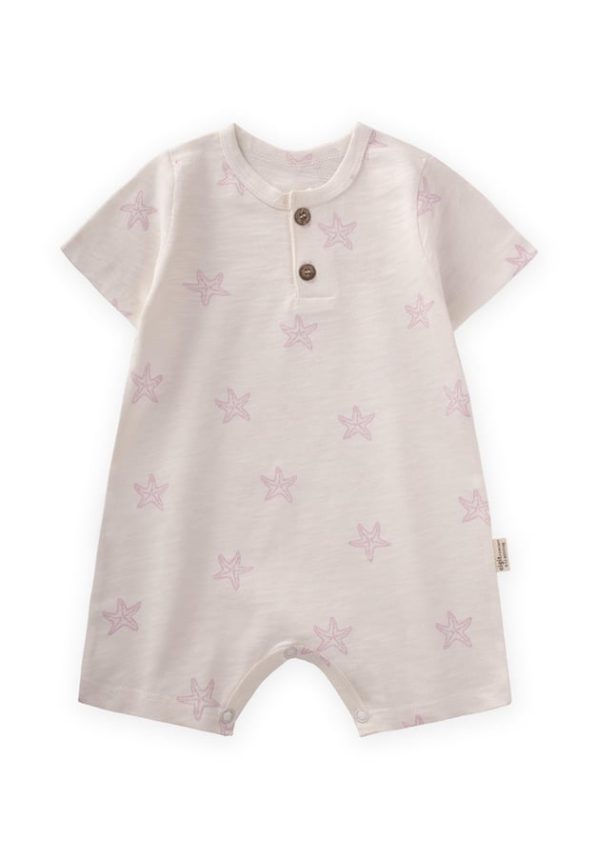 Patterned Romper for Ages 0-4 Lilac Starfish