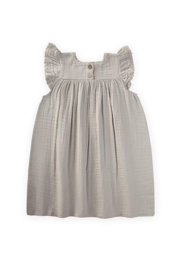 Embroidered Organic Muslin Dress 2-8 Years Mint Green